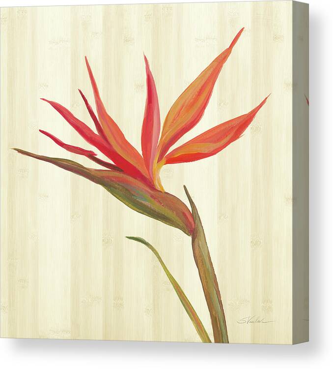 Bird Of Paradise Canvas Print featuring the painting Tropical Garden Iv by Silvia Vassileva