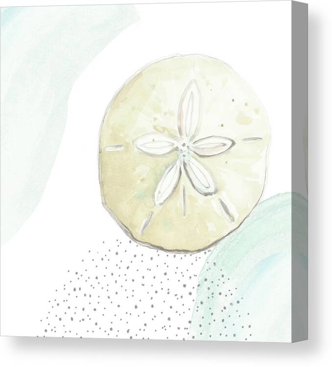Ocean Canvas Print featuring the painting Turquoise Ocean Sand Dollar by Patricia Pinto