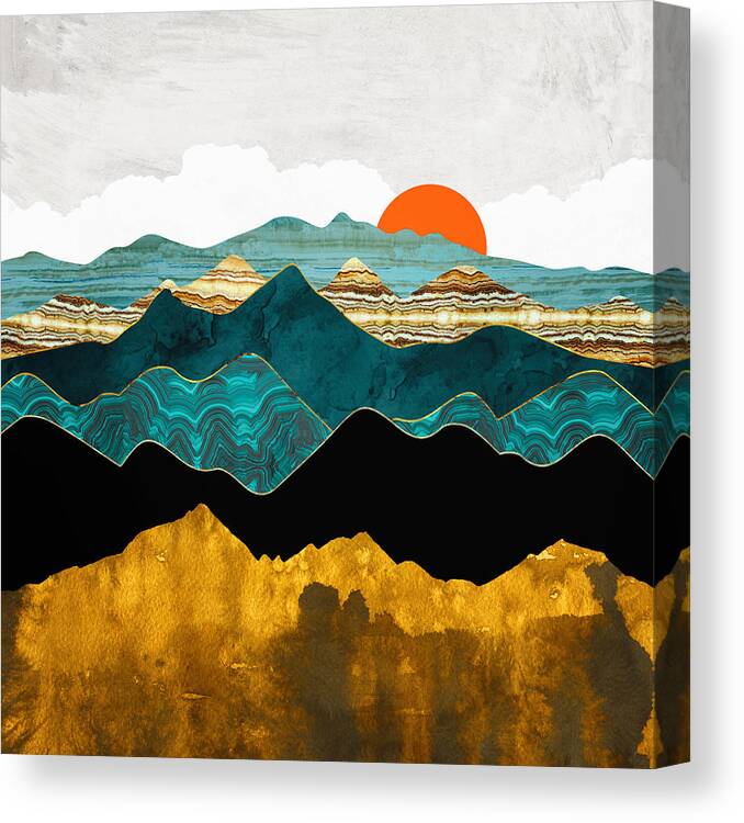 Digital Canvas Print featuring the digital art Turquoise Vista by Spacefrog Designs