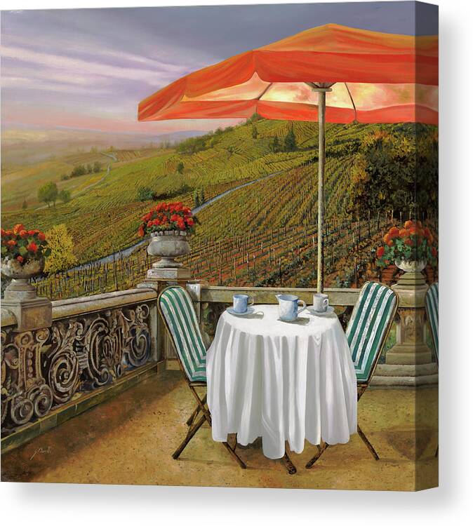 Vineyard Canvas Print featuring the painting Un Caffe' Nelle Vigne by Guido Borelli