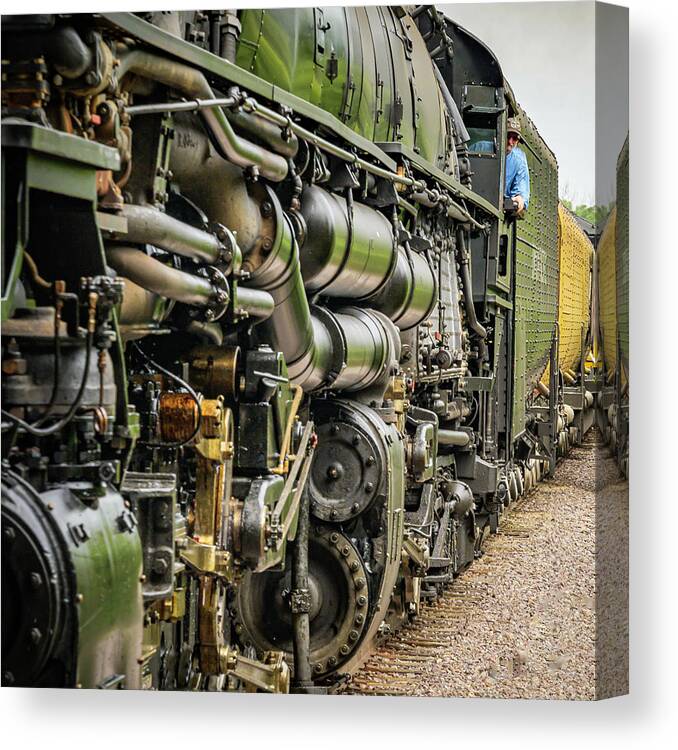 Tourism Canvas Print featuring the photograph UP Big Boy Engine Profile by Laura Hedien