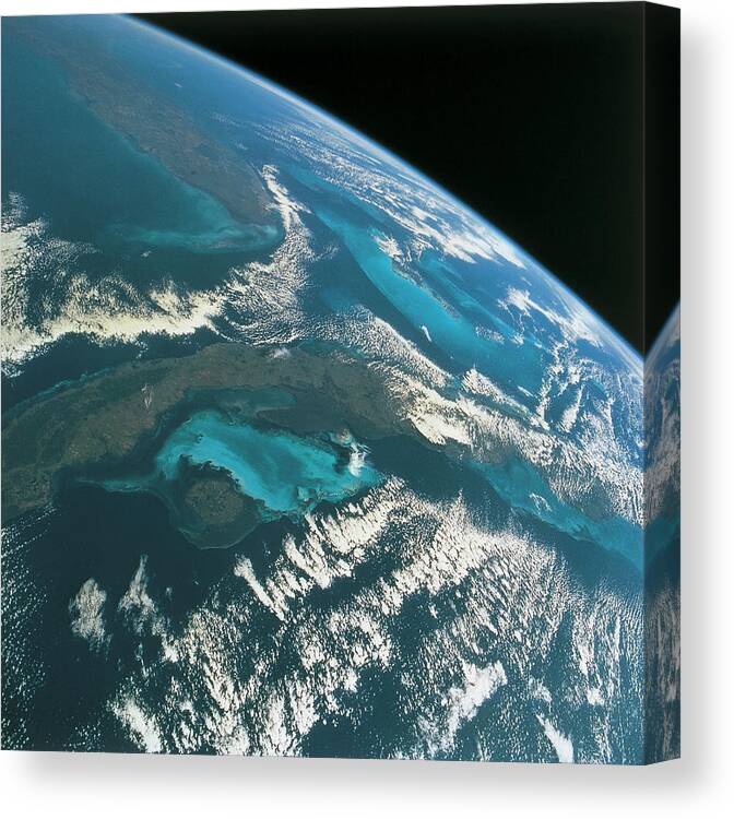 Galaxy Canvas Print featuring the photograph View From Space Of A Part Of A Planet by Stockbyte