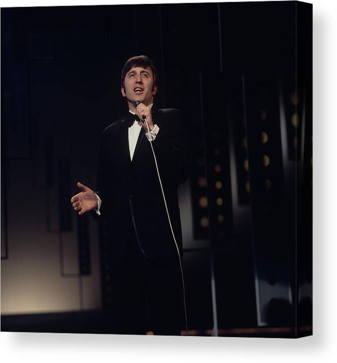 Singer Canvas Print featuring the photograph Vince Hill Performs On Tv Show by David Redfern