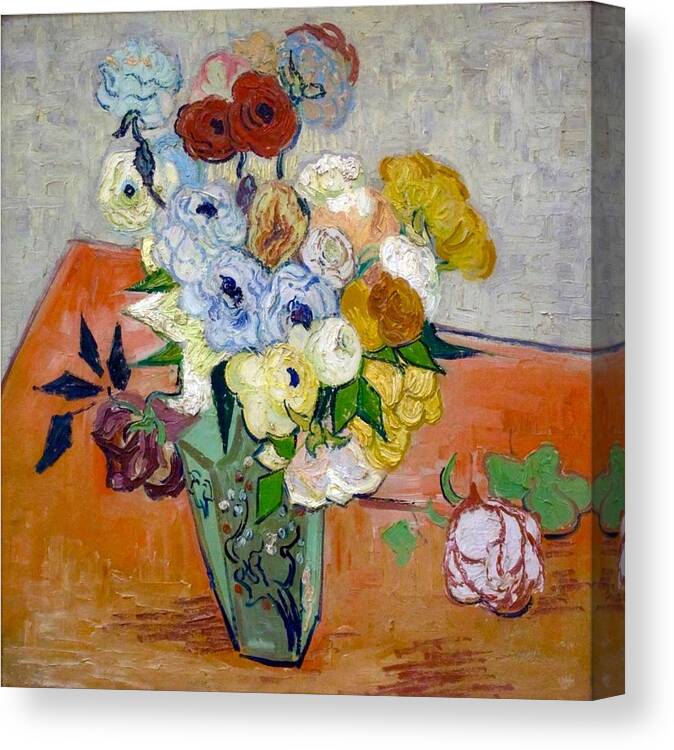 Flowers Canvas Print featuring the drawing Vincent Van Gogh Artwork - Japanese by Steeve. E. Flowers.