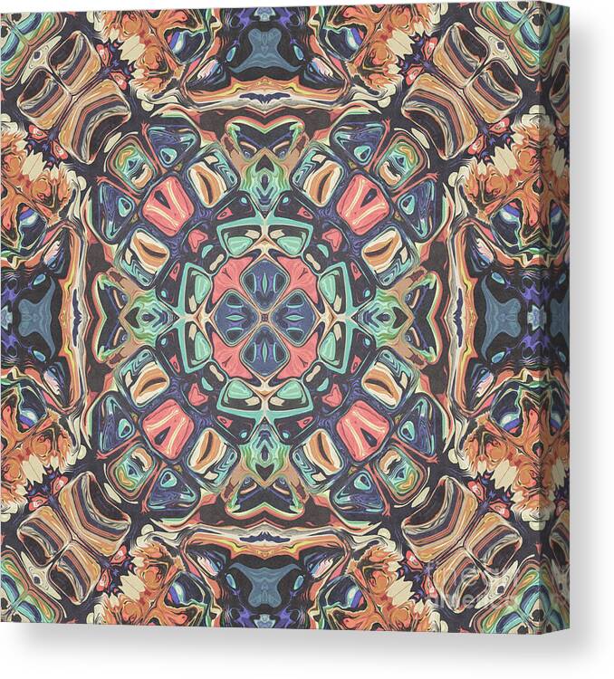 Mandala Canvas Print featuring the digital art Vintage Symmetry Mandala by Phil Perkins