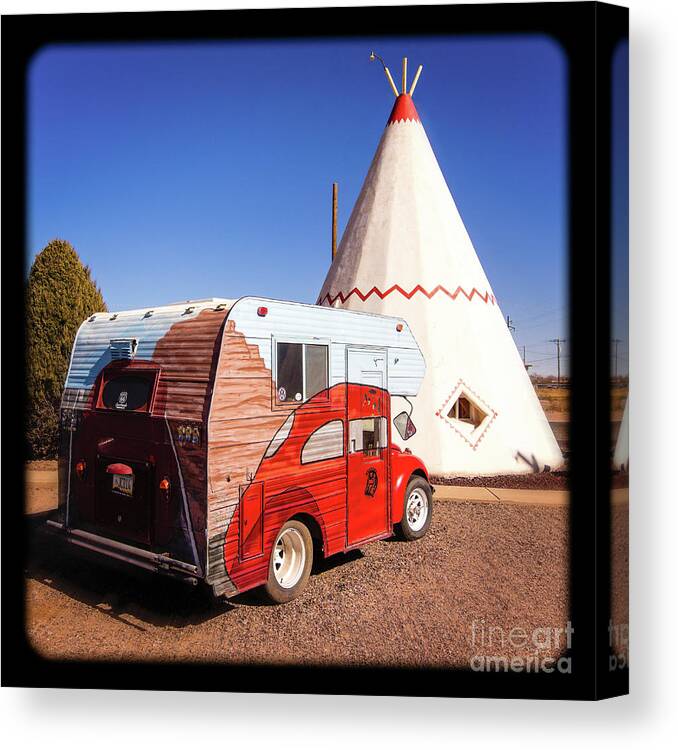 Vintage Volkswagon Beatle Camper Canvas Print featuring the photograph Vintage Volkswagon Beatle Camper by Imagery by Charly