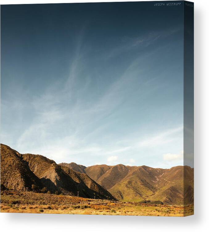 New Zealand Canvas Print featuring the photograph Wainui Hills Squared by Joseph Westrupp