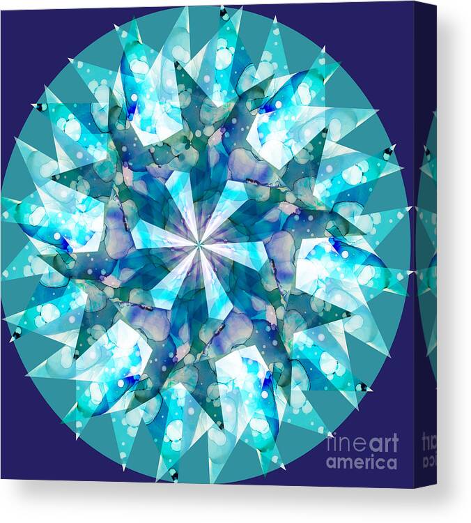 Blues Canvas Print featuring the digital art Water Kaleidoscope by Shelley Myers