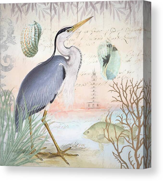 Waterside Birds I Canvas Print featuring the photograph Waterside Birds I by Cora Niele