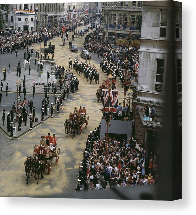 1980-1989 Canvas Print featuring the photograph Wedding Of Charles And Diana by Fox Photos