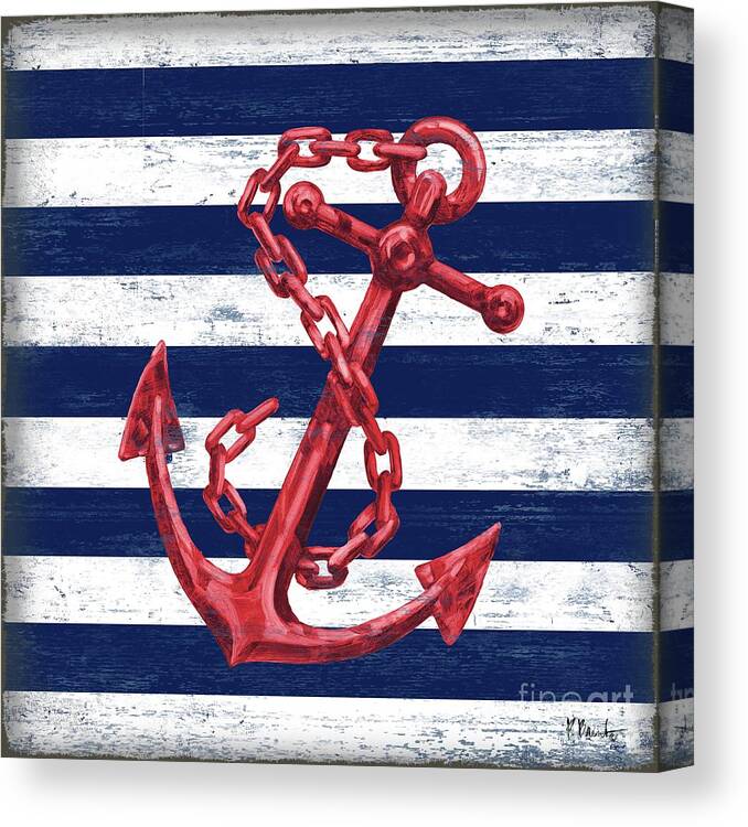 Watercolor Canvas Print featuring the painting Westerly Anchor II by Paul Brent