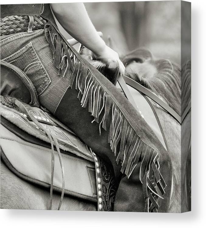 Any Canvas Print featuring the photograph Western Blue Chaps by Dressage Design