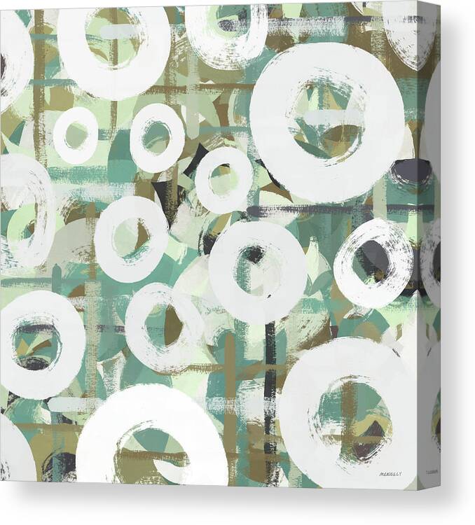 White Canvas Print featuring the painting White Spheres II by Dan Meneely