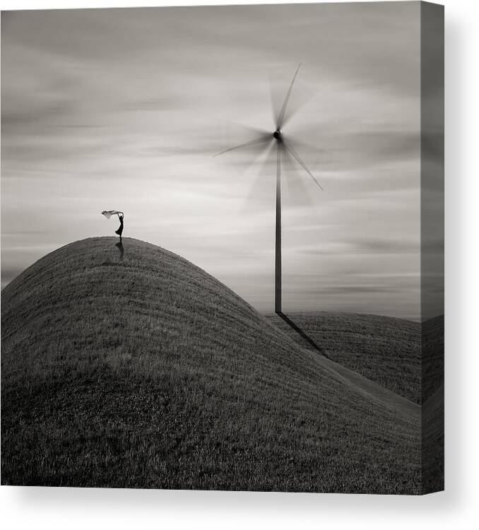 Windmill Canvas Print featuring the photograph Windy Day by Agniribe