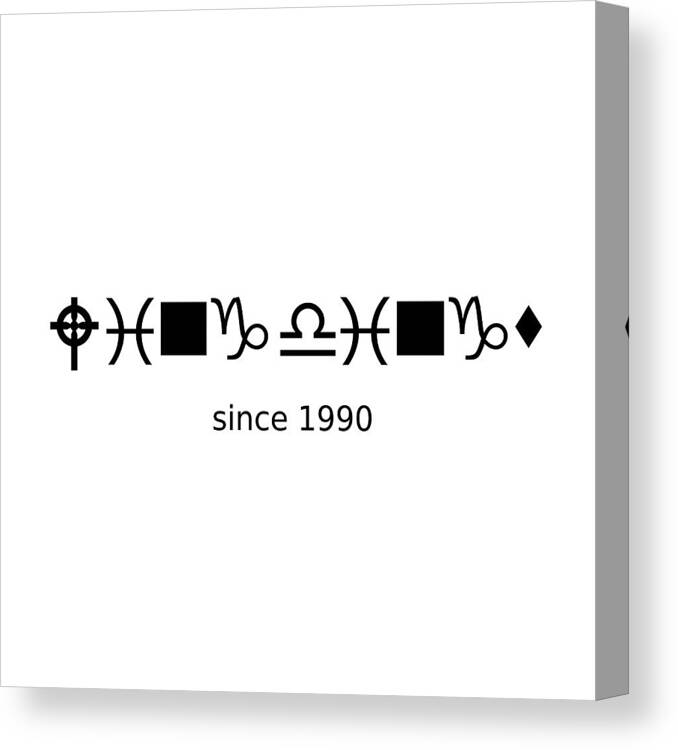 Richard Reeve Canvas Print featuring the digital art Wingdings since 1990 - Black by Richard Reeve