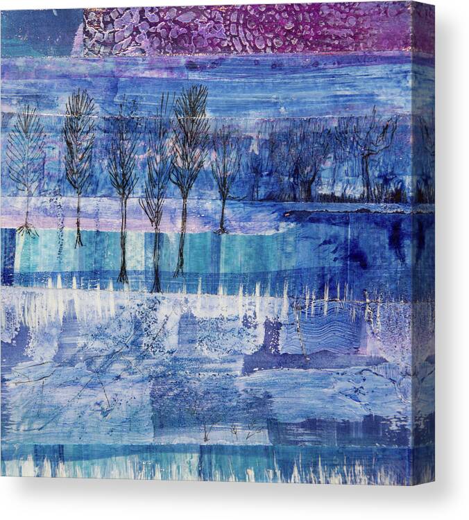 Winter Canvas Print featuring the mixed media Winter Blues 1 by Julia Malakoff