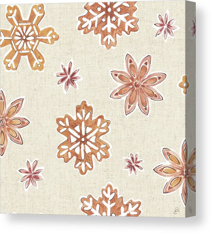 Anise Canvas Print featuring the mixed media Winter Spice Pattern Via by Daphne Brissonnet