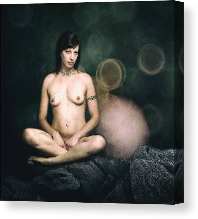 Nude Canvas Print featuring the photograph Wood Nymph by Vite Tao