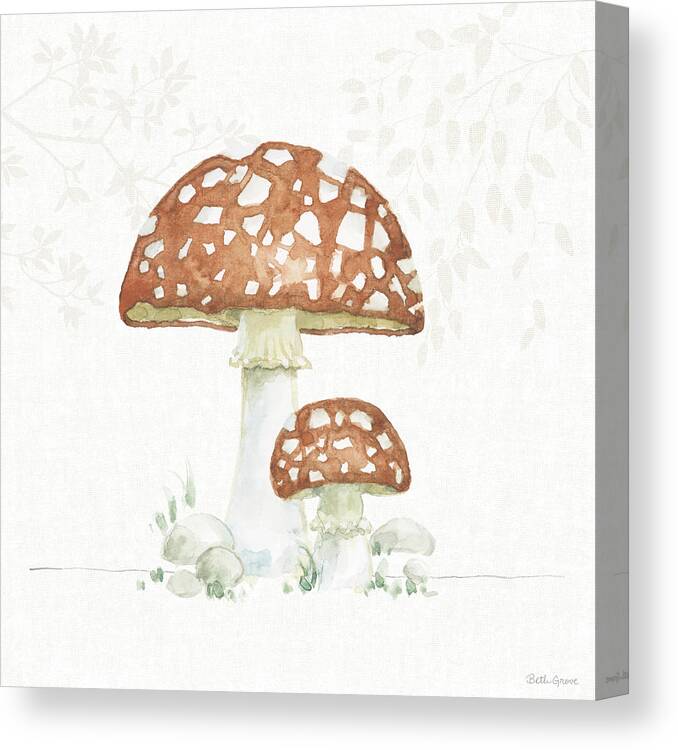 Amanita Canvas Print featuring the painting Woodland Love Vii by Beth Grove