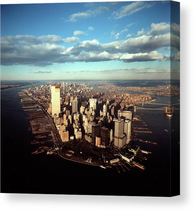 World Trade Center - Manhattan Canvas Print featuring the photograph World Trade Center by Henry Groskinsky