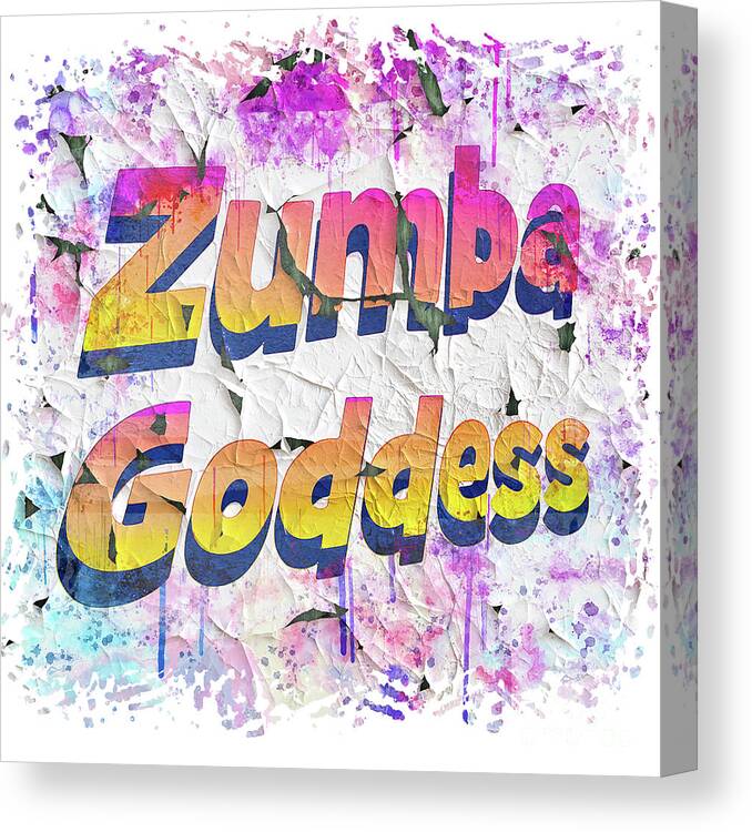 Zumba Canvas Print featuring the digital art Zumba Goddess by Kathy Kelly