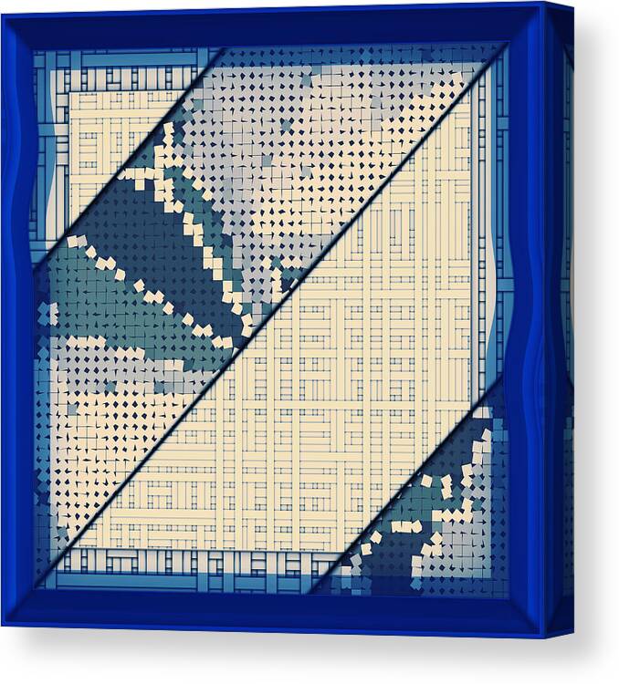 Blue Canvas Print featuring the digital art # 50 by Marko Sabotin