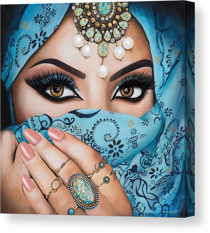 Areej Canvas Print featuring the painting Areej #1 by Rachel Emmett