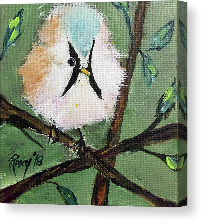 Bearded Tit Canvas Print featuring the painting Bearded Tit by Roxy Rich