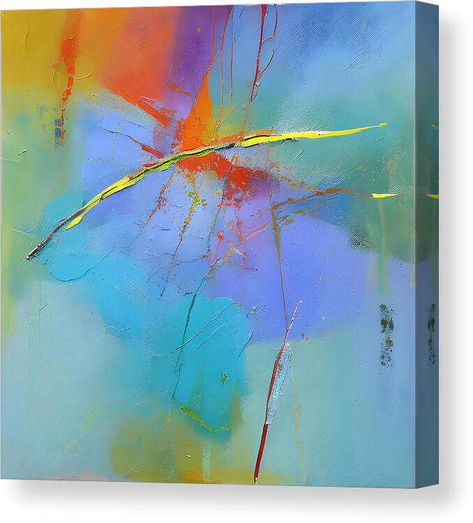 Abstract Canvas Print featuring the painting Blue and Orange Modern Abstract #1 by Abstract Factory