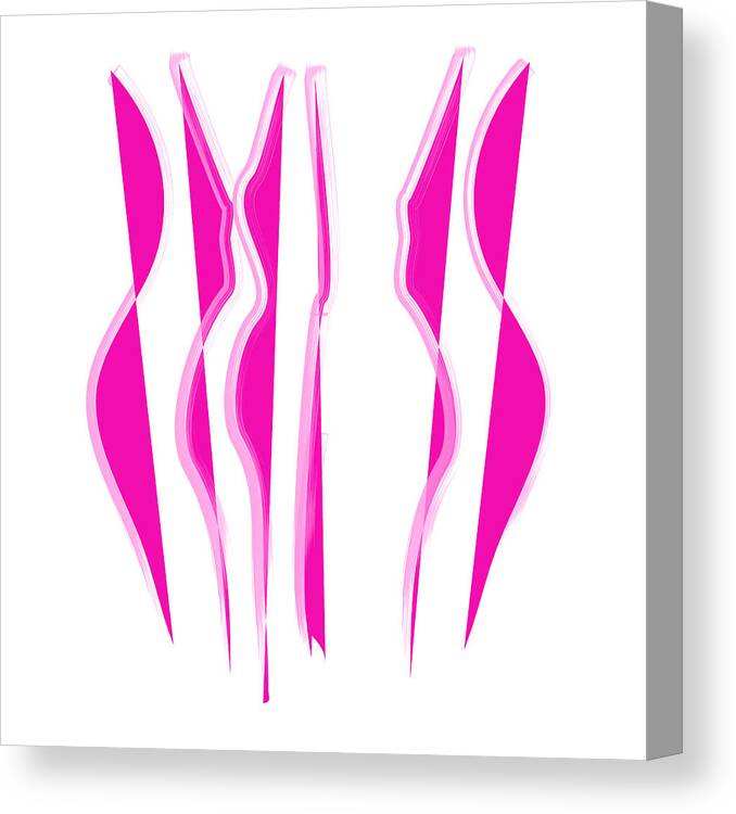 Bold Pink Abstract Curvy Lines Canvas Print featuring the digital art Bold Pink Abstract Curvy Lines by Bob Pardue