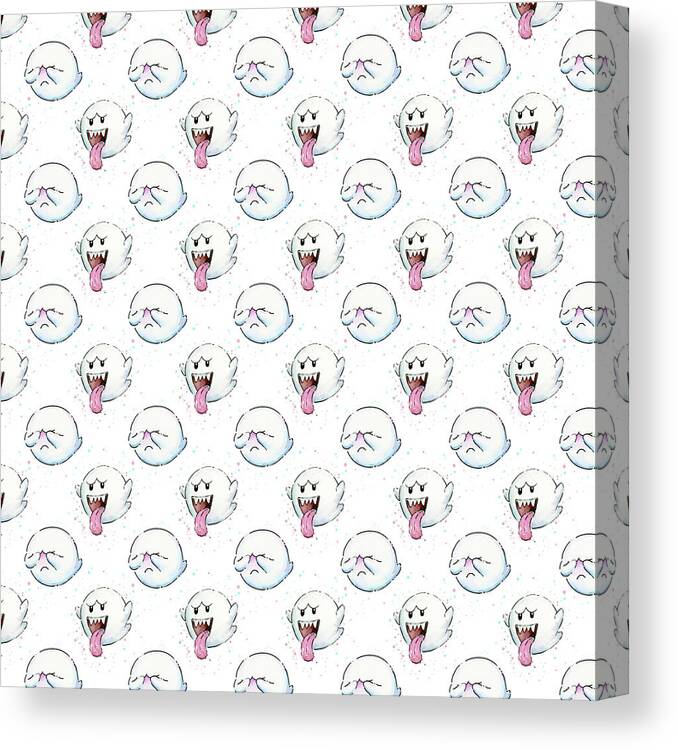 Boo Canvas Print featuring the painting Boo Ghost Pattern #1 by Olga Shvartsur