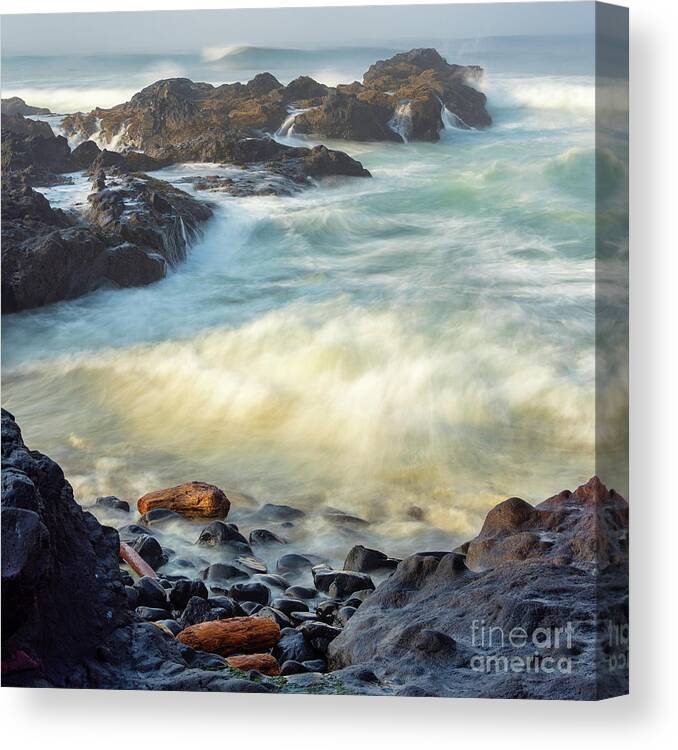 Cape Perpetua Canvas Print featuring the photograph Coastal morning #1 by Izet Kapetanovic