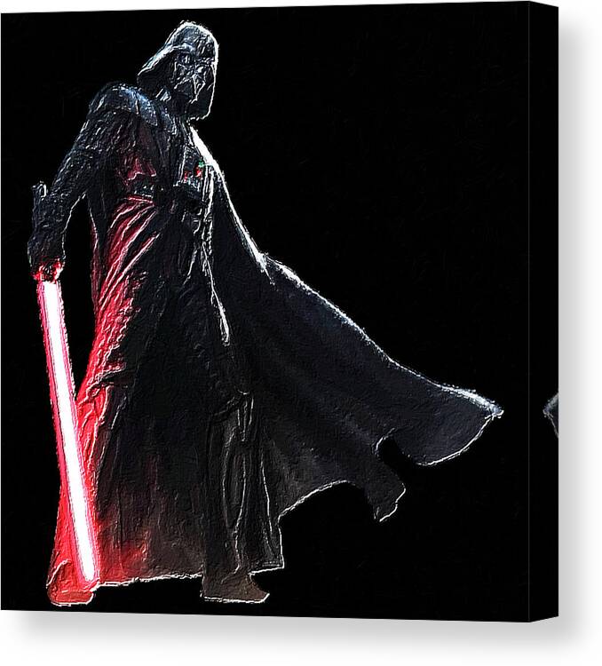 Darth Vader Canvas Print featuring the painting Darth Vader Star Wars by Tony Rubino
