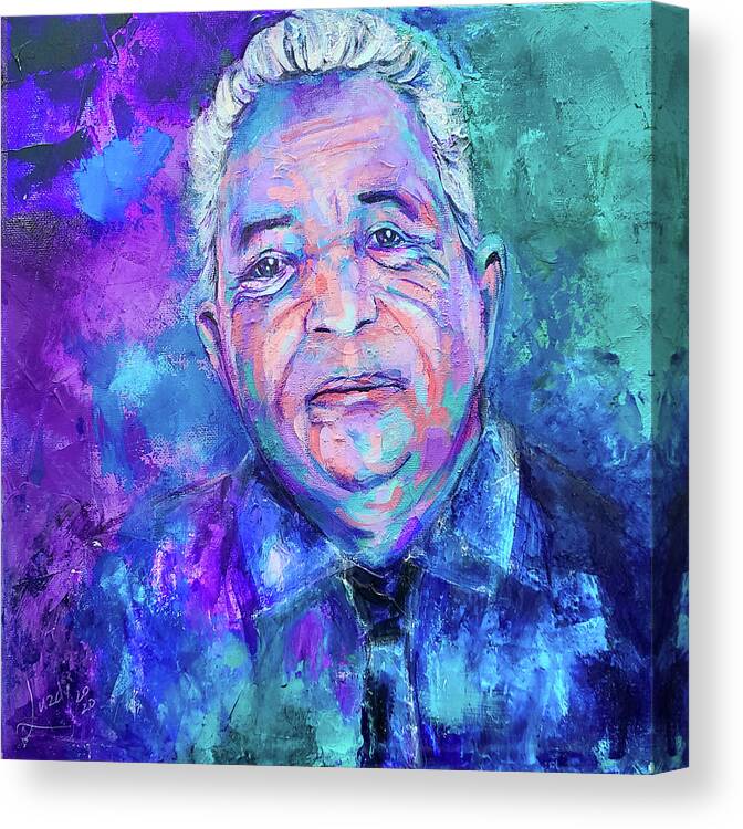 Bold Portrait Painting Canvas Print featuring the painting Dear Old Man #1 by Luzdy Rivera