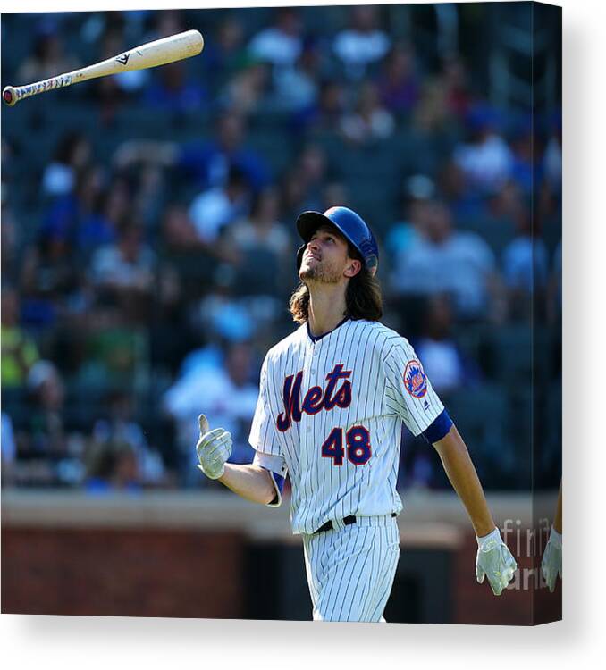 Jacob Degrom Canvas Print featuring the photograph Jacob Degrom #1 by Mike Stobe