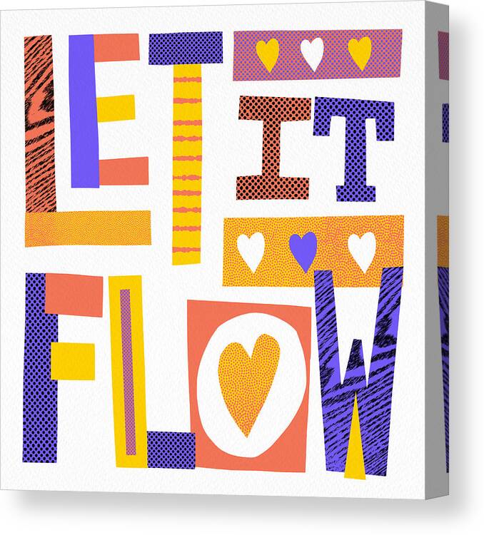 Halftone Canvas Print featuring the painting Let it Flow - Art by Jen Montgomery #2 by Jen Montgomery