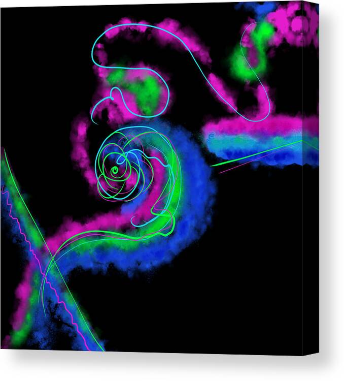 Neon Lights Canvas Print featuring the digital art Neon Nights #1 by Amber Lasche