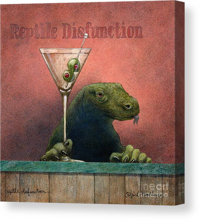 Reptile Canvas Print featuring the painting Reptile Disfunction #1 by Will Bullas