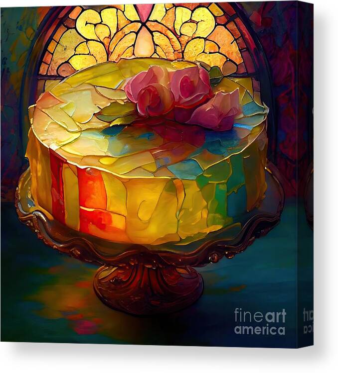 Fancy Cake Canvas Print featuring the painting Sweetness and Light VIII #1 by Mindy Sommers