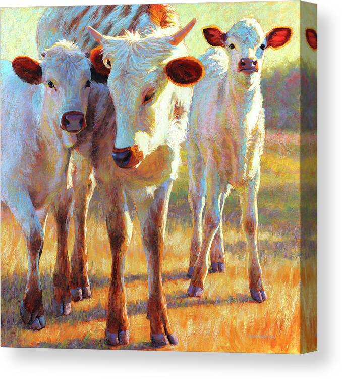 Longhorn Canvas Print featuring the pastel The Lost Prince by Rita Kirkman