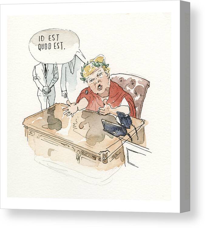 Trump's Mandated Additions To The Classical Canon Canvas Print featuring the painting Trump's Mandated Additions to the Classical Canon #1 by Barry Blitt