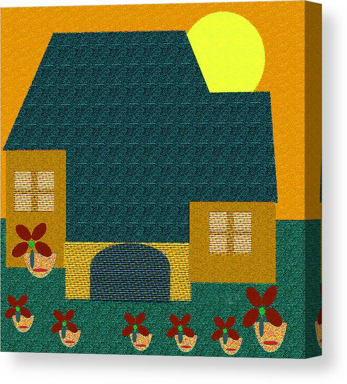  Canvas Print featuring the digital art Little House Painting 18 by Miss Pet Sitter