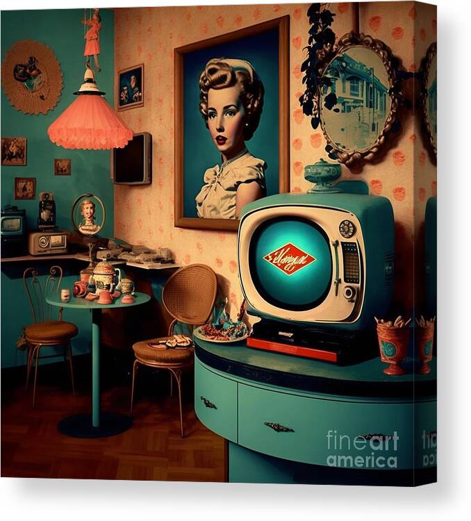 50s Kitsch Canvas Print featuring the mixed media 50s Kitsch by Jay Schankman