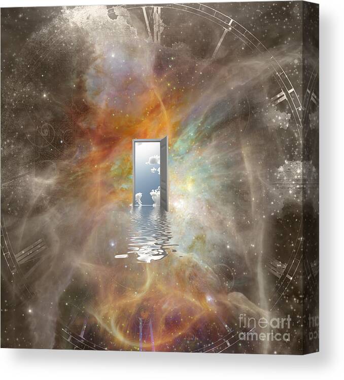 Abstract Canvas Print featuring the digital art Door to another world #2 by Bruce Rolff