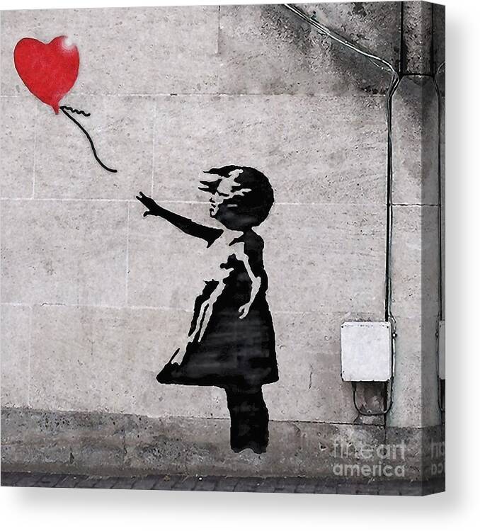 Extra Large Banksy Canvas Prints Balloon Girl 130cm XL RedSet 4050 
