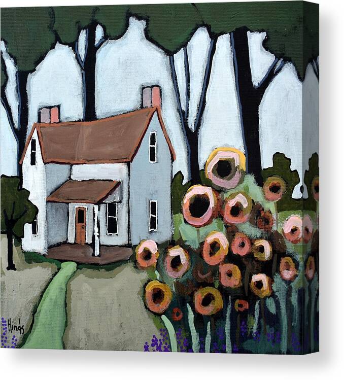 Farmhouse Canvas Print featuring the painting Home Sweet Home #2 by David Hinds