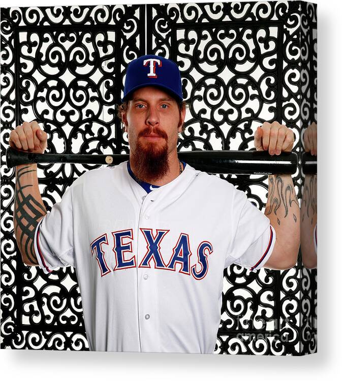 People Canvas Print featuring the photograph Josh Hamilton by Jamie Squire