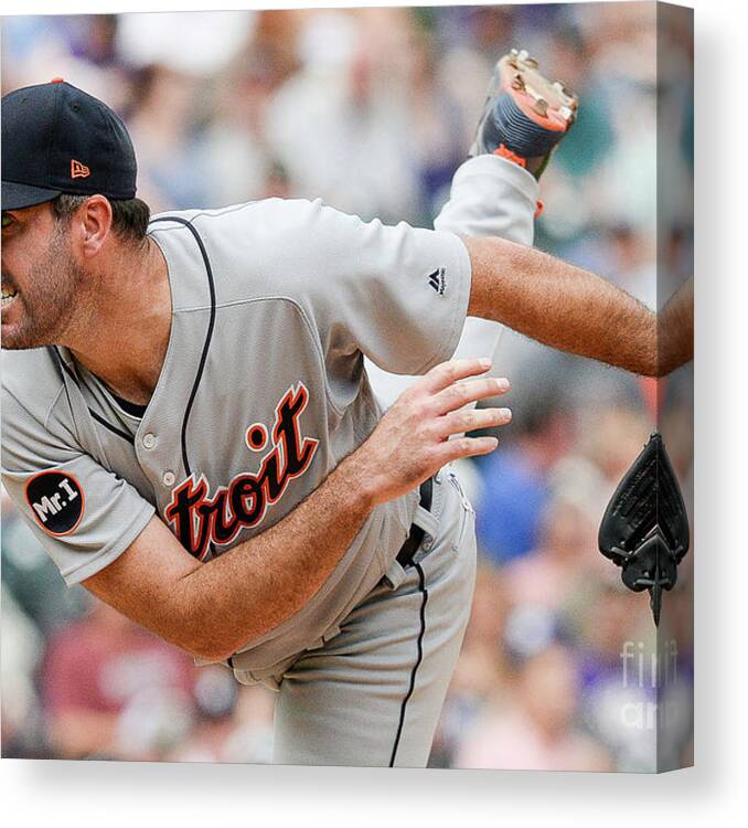 People Canvas Print featuring the photograph Justin Verlander by Dustin Bradford
