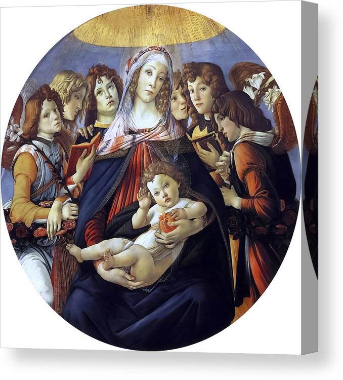 Madonna Canvas Print featuring the painting Madonna of the Pomegranate #2 by Sandro Botticelli