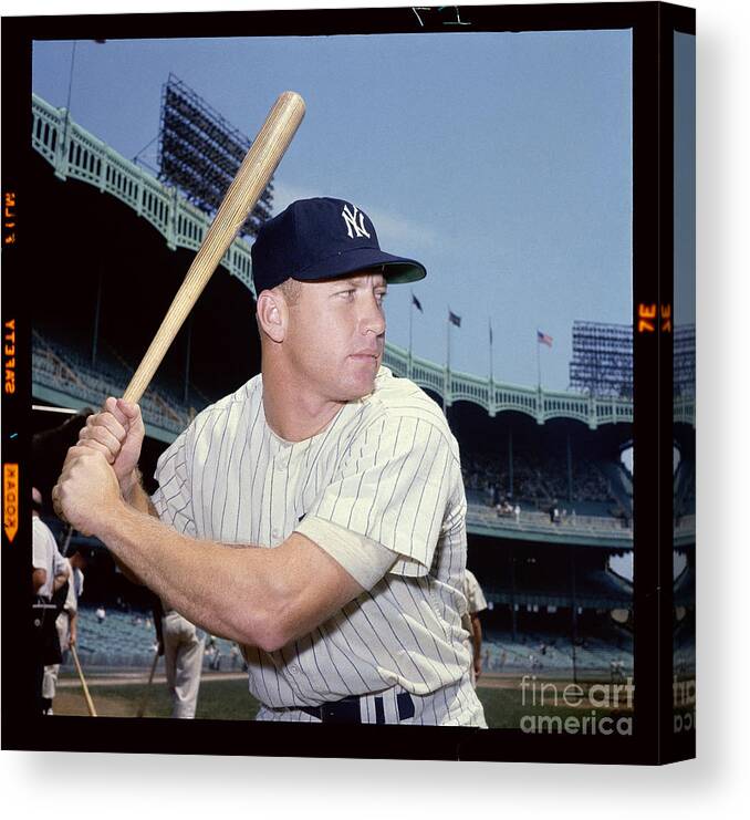 American League Baseball Canvas Print featuring the photograph Mickey Mantle by Louis Requena